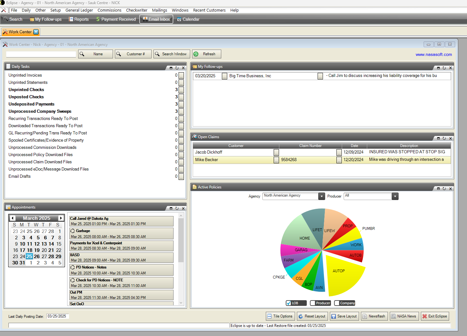 Eclipse home dashboard.
